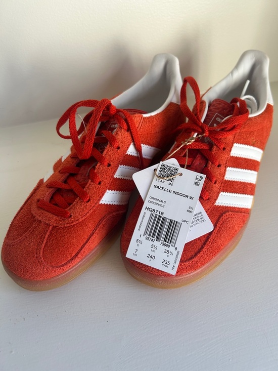 Adidas Women’s Gazelle Indoor Bold Orange Suede Sneakers Size 7 NWT - Picture 4 of 8